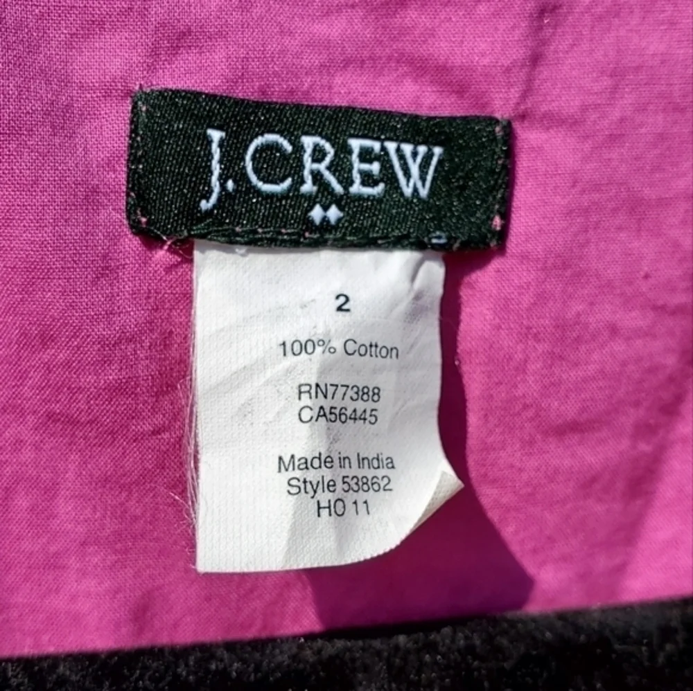 J. Crew Cotton Sleeveless Ruffle Neckline‎ Blouse Top Size 2